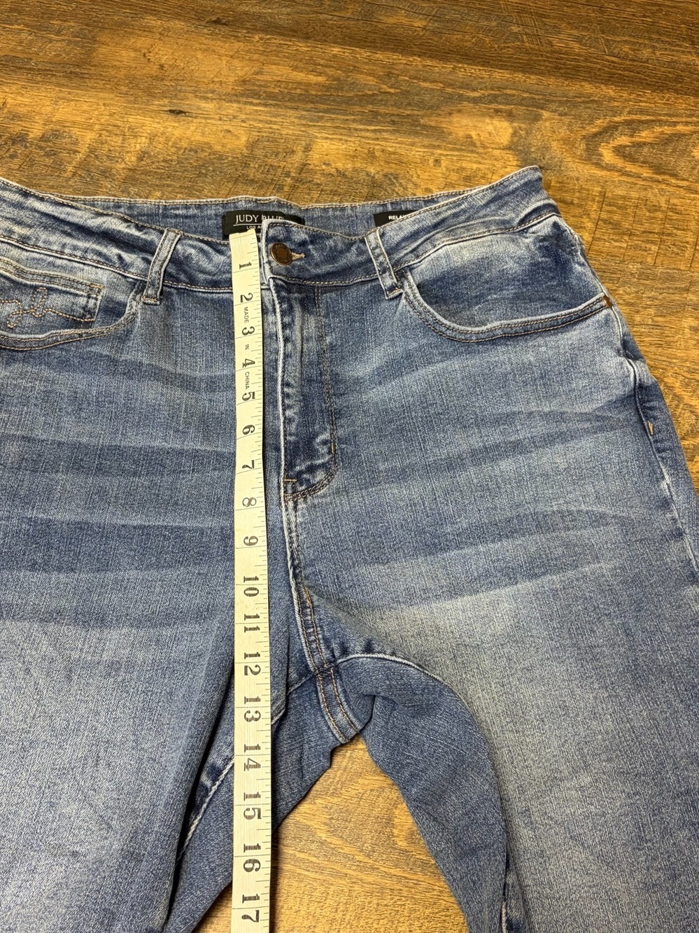 Judy Blue Relaxed Fit Jeans Womens 18W Raw Hem Stretch Blue Denim High Waist - Picture 5 of 9